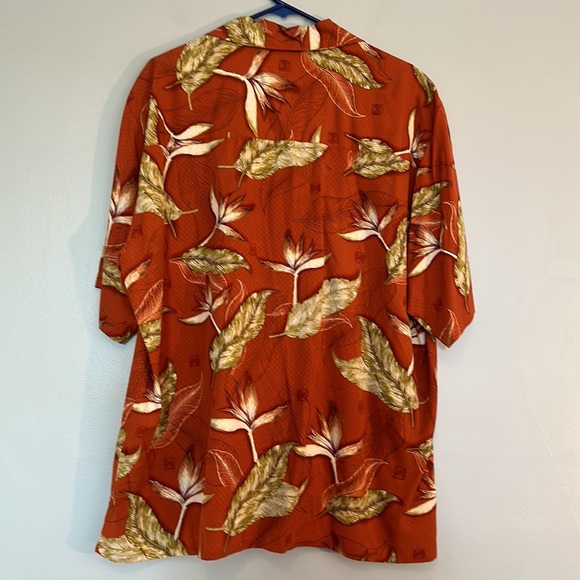 EUC orange with flowers Modern Images Hawaiian shirt size XL - Picture 2 of 5